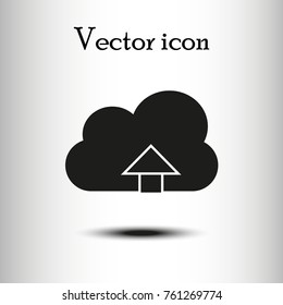 upload on cloud vector icon