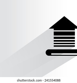 upload on white background, flat and shadow theme