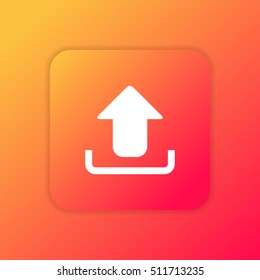Upload orange bright app ui/ux Icon / Logo design