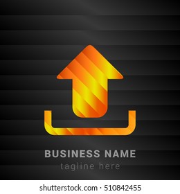 Upload Orange, Yellow and Black silk fashion premium icon / Logo