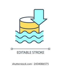 Upload ot data lake RGB color icon. Digital storage. Download files. Repository features. Move information. Isolated vector illustration. Simple filled line drawing. Editable stroke