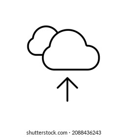 Upload outline icon, cloud storage symbol. Trendy, modern, simple flat isolated sign on white can be used for: illustration, logo, mobile, app, smm, seo, design, web, dev, ui, ux, gui. Vector EPS 10