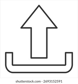 Upload Outline Icon Vector Illustration