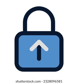 Upload padlock icon. Flat Color Icon Design. 