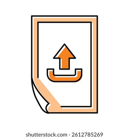 upload paper document color icon vector. upload paper document sign. isolated symbol illustration