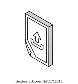 upload paper document isometric icon vector. upload paper document sign. isolated symbol illustration