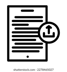 carga del vector de icono de línea de documento de papel. signo de documento de envío de papel. símbolo de contorno aislado ilustración negra