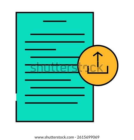 upload paper document line icon vector. upload paper document sign. isolated symbol illustration