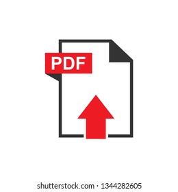 Upload PDF File Icon. Universal 
Illustration As A Simple Vector Sign & Trendy Symbol for Design and Websites, Presentation or Mobile Application.