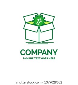 upload, performance, productivity, progress, work Flat Business Logo template. Creative Green Brand Name Design.