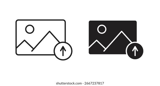 Upload photo icon elements. doodle graphics icons.