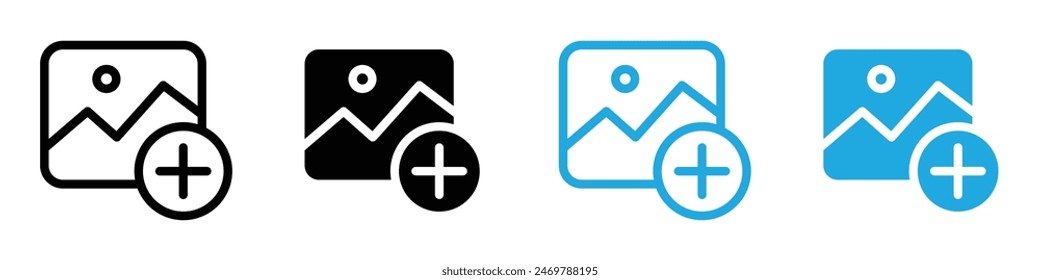 Vector de conjunto de logotipo de icono de foto Cargar