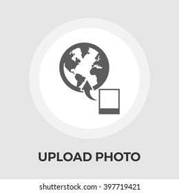 Upload photo icon vector. 