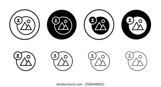 Upload photo icon Vector logo outline