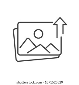 Upload Photo Vector Icon. Image upload. Up arrow