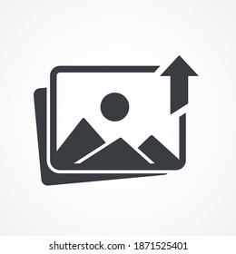 Upload Photo Vector Icon. Image upload. Up arrow