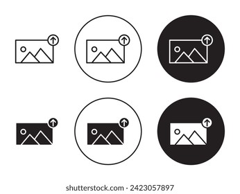 Cargar conjunto de ilustraciones del vector fotográfico. Signo para uso compartido de imágenes adecuado para aplicaciones y estilo de diseño de interfaz de usuario de sitios web.