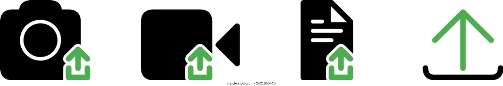 upload photo, video, document, upload icon button