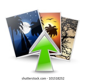 Upload photos icon. Vector illustration