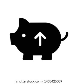 upload piggy glyph flat vector icon