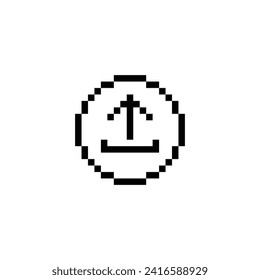  upload pixel art icon vector 8 bit game sign