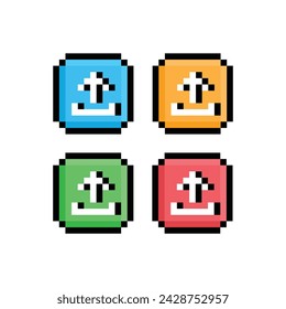  upload pixel art icon vector 8 bit game sign