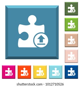 Upload plugin white icons on edged square buttons in various trendy colors