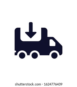 Upload Product, transportation, truck icon. Vector illustration