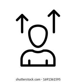 upload profile vector thin line icon 