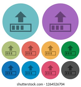 Upload in progress darker flat icons on color round background
