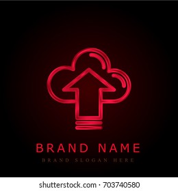 Upload red chromium metallic logo