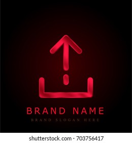 Upload red chromium metallic logo