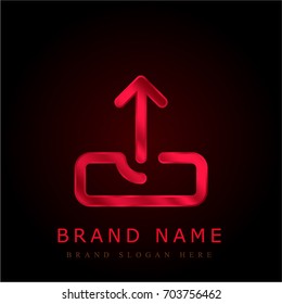 Upload red chromium metallic logo