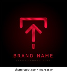 Upload red chromium metallic logo