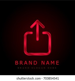 Upload red chromium metallic logo