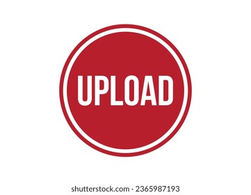 upload red vector banner illustration isolated on white background