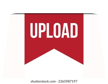 upload red vector banner illustration isolated on white background