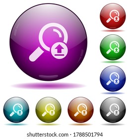 Upload search results icons in color glass sphere buttons with shadows