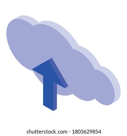 Cargar icono de vídeo de seguridad. Isometric del icono de subida de vídeo de seguridad de vídeo vectorial para el diseño web aislado en fondo blanco