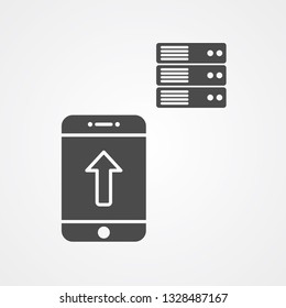 Upload server vector icon sign symbol