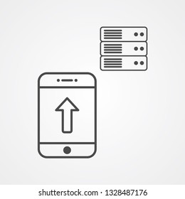 Upload server vector icon sign symbol