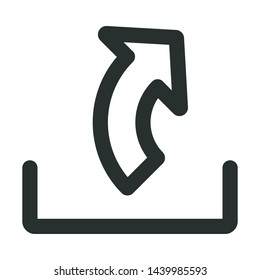 upload and share - minimal line web icon. simple vector illustration. concept for infographic, website or app.