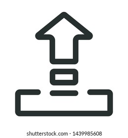 upload and share - minimal line web icon. simple vector illustration. concept for infographic, website or app.