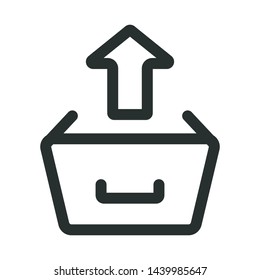 upload and share - minimal line web icon. simple vector illustration. concept for infographic, website or app.
