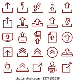 upload and share - minimal thin line web icon set. simple vector illustration. concept for infographic website or app.