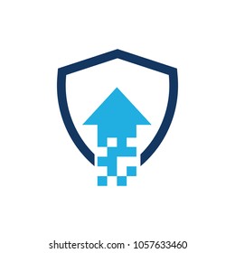 Upload Shield Logo Icon Design