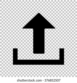 Upload sign. Flat style icon on transparent background