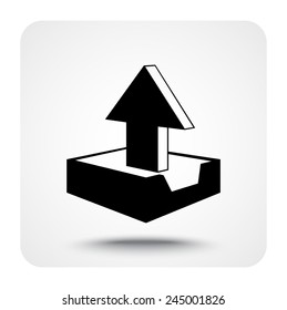 Upload sign icon, vector illustration. Flat design style 