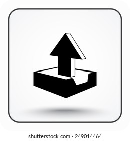 Upload sign icon, vector illustration. Flat design style 
