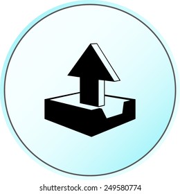 Upload sign icon, vector illustration. Flat design style 
